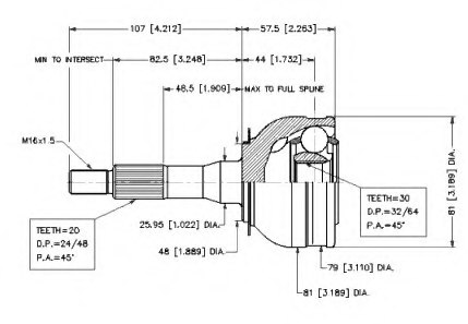 VEMA 18645 Joint Kit, drive shaft